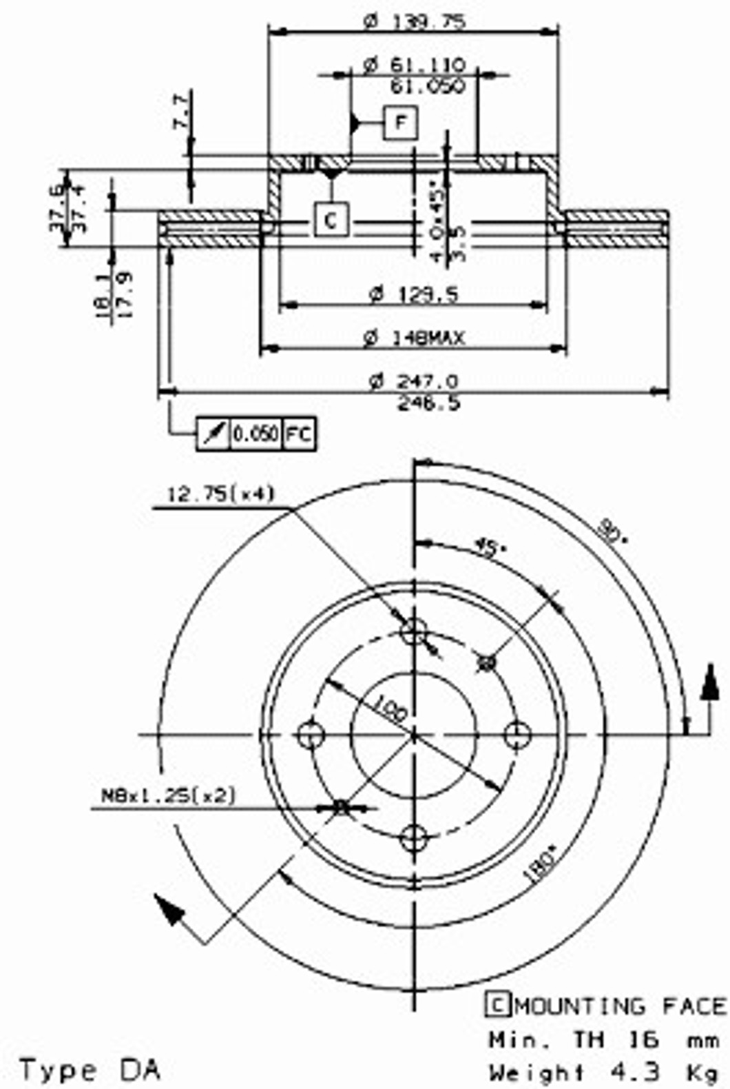 Диск тормозной BRECO BS 8264