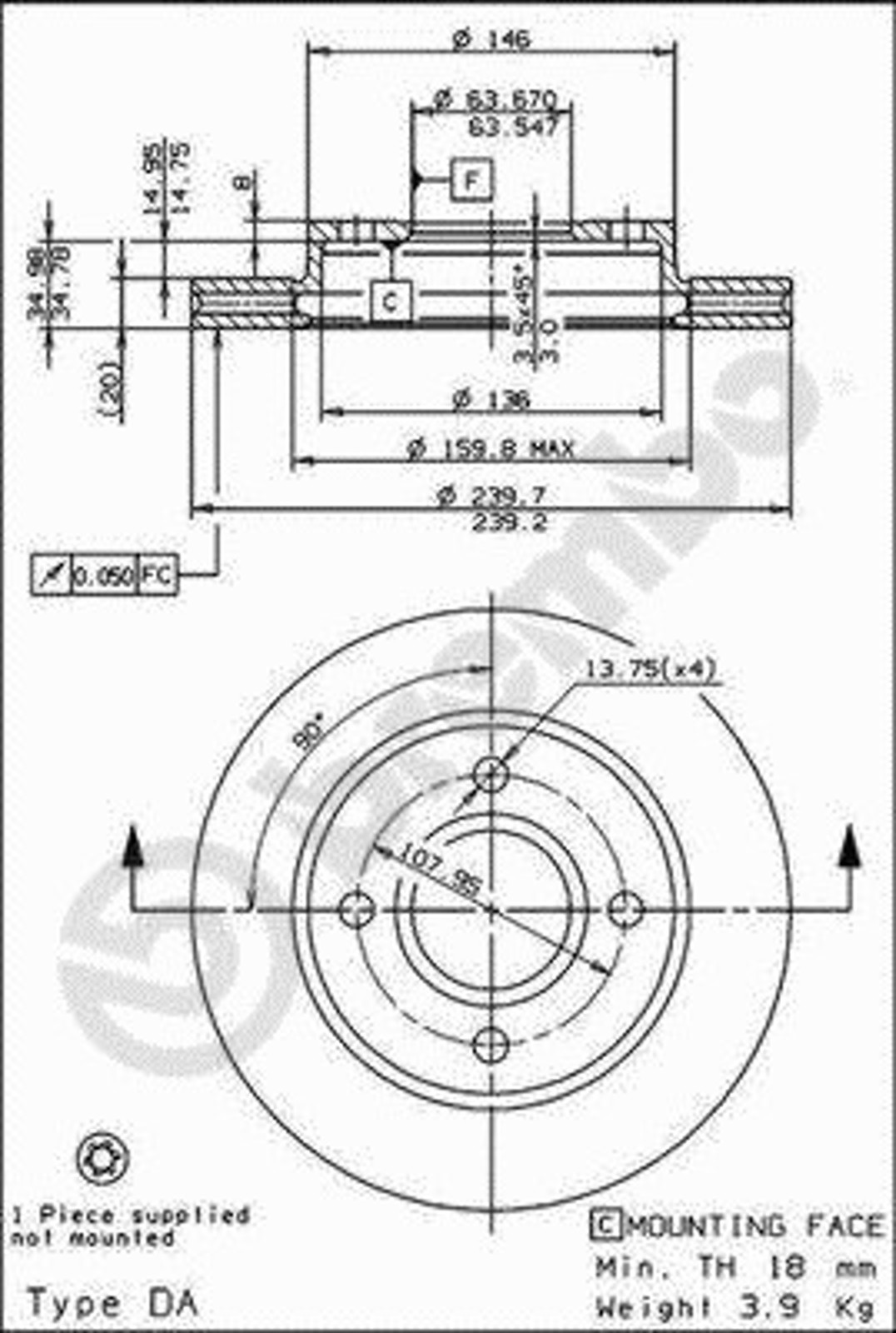 Диск тормозной BRECO BS 8277