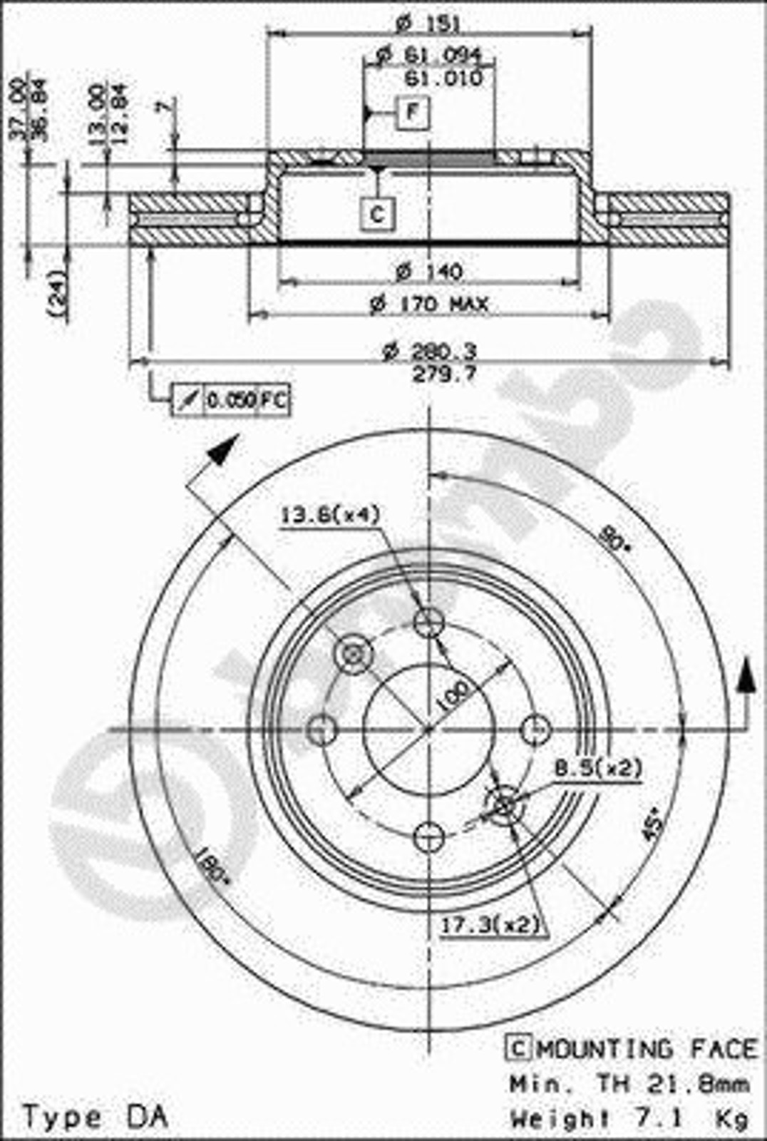 Диск тормозной BRECO BS 8394