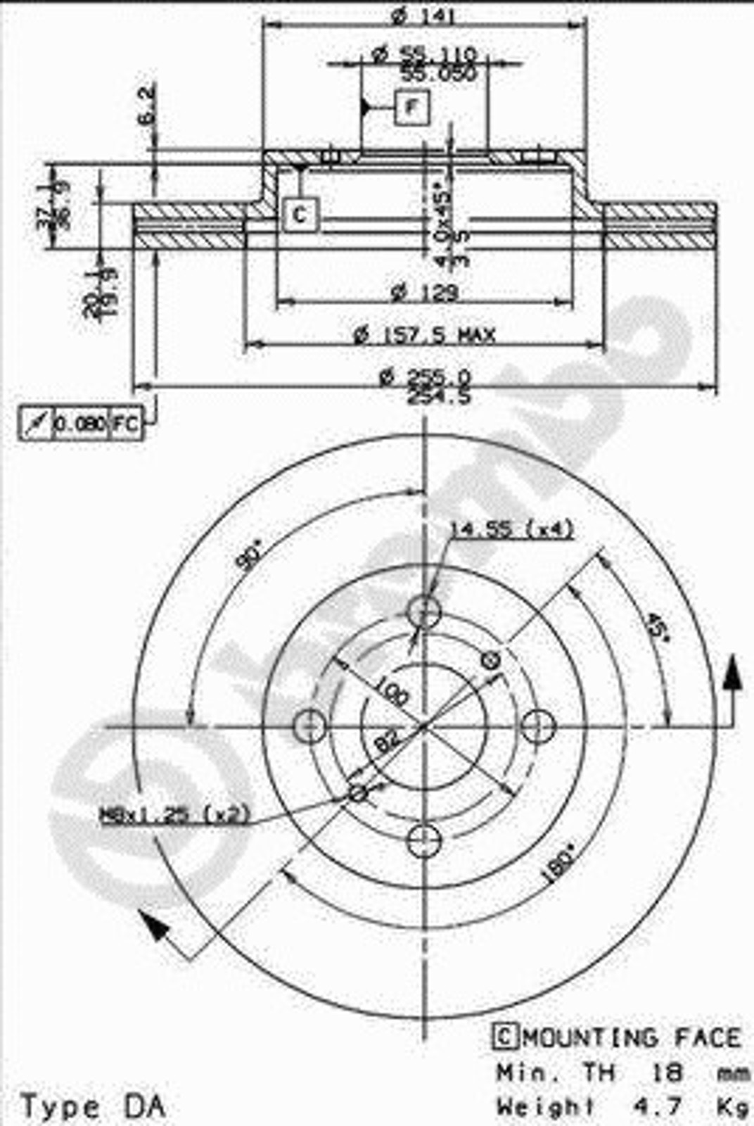 Диск тормозной BRECO BS 8412
