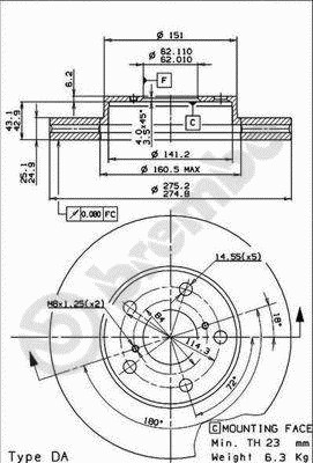 Диск тормозной BRECO BS 8472