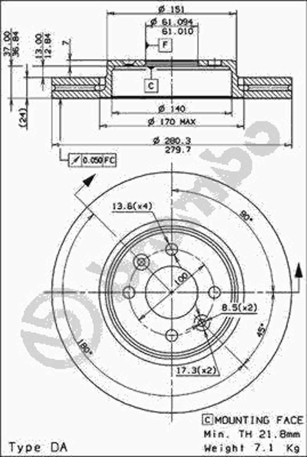Диск тормозной BRECO BV 8394