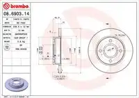Диск тормозной ford fiesta iv (ja jb ) 1.0 i 1999-2002 BREMBO 08.6903.14