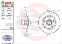Диск тормозной задний BREMBO 08.B369.37