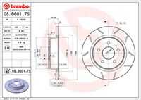 Диск тормозной BREMBO 08.B601.75