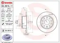 ( 08.d616.11 ) тормозной диск BREMBO 08.D616.11