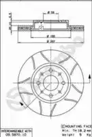 Диск тормозной fiat strada пикап (178 278 ) 1.9 jtd 2003- BREMBO 09.5870.75