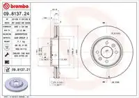 Диск тормозной renault dokker 1.5 dci 2013- BREMBO 09.8137.21
