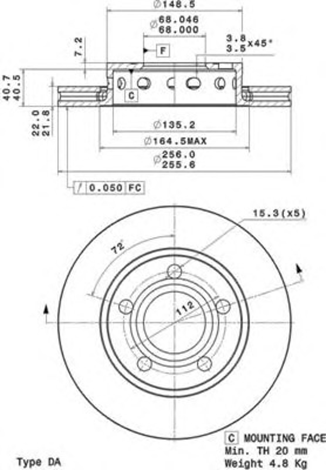 Диск тормозной BREMBO 09.A597.10