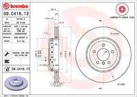 Диск тормозной задний BREMBO 09.C418.13