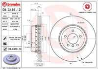Диск тормозной передний BREMBO 09.C419.13