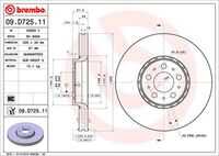 Тормозной диск передний BREMBO 09.D725.11