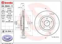 Диск тормозной передний BREMBO 09.D943.11