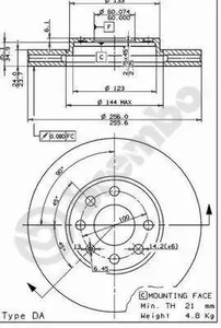 Тормозной диск BREMBO 09.7628.11