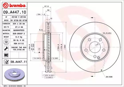 Тормозной диск BREMBO 09.A447.11