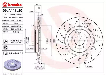 Тормозной диск BREMBO 09.A448.21