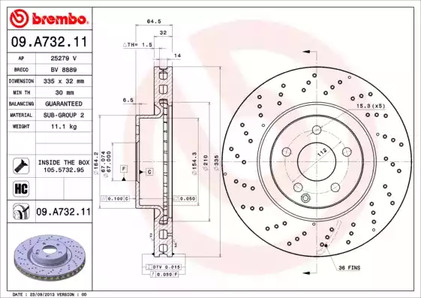 Тормозной диск BREMBO 09.A732.11