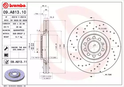 Тормозной диск BREMBO 09.A813.11