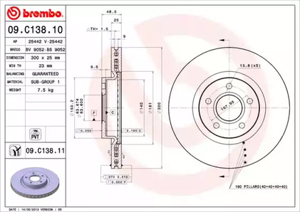 Тормозной диск BREMBO 09.C138.11
