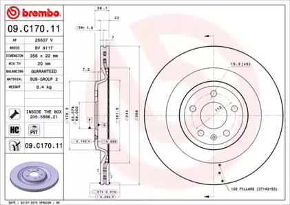 Тормозной диск BREMBO 09.C170.11