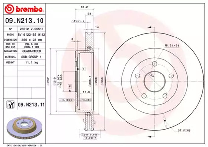 Тормозной диск BREMBO 09.N213.11