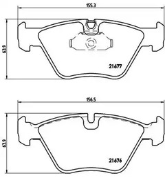 Комплект тормозных колодок дискового тормоза BREMBO P 06 022