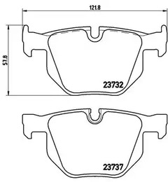 Комплект тормозных колодок дискового тормоза BREMBO P 06 033