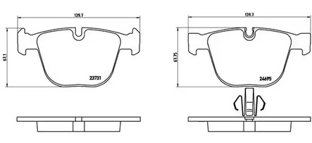 Комплект тормозных колодок дискового тормоза BREMBO P 06 053