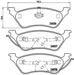 Комплект тормозных колодок дискового тормоза BREMBO P 11 014