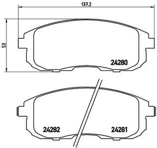 Комплект тормозных колодок дискового тормоза BREMBO P 23 126