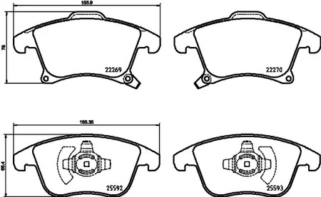 Комплект тормозных колодок дискового тормоза BREMBO P 24 173