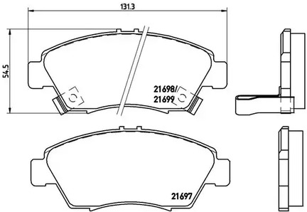 Комплект тормозных колодок дискового тормоза BREMBO P 28 024