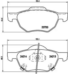 Комплект тормозных колодок дискового тормоза BREMBO P 28 036
