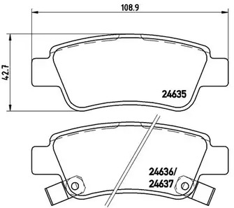 Комплект тормозных колодок дискового тормоза BREMBO P 28 046