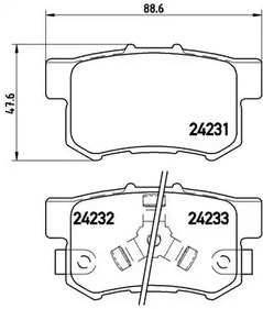 Комплект тормозных колодок дискового тормоза BREMBO P 28 051