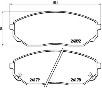Комплект тормозных колодок дискового тормоза BREMBO P 30 019