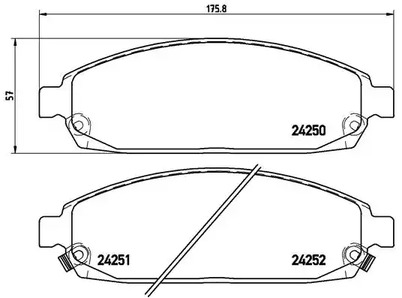 Комплект тормозных колодок дискового тормоза BREMBO P 37 010