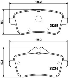 Комплект тормозных колодок дискового тормоза BREMBO P 50 099