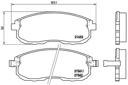 Комплект тормозных колодок дискового тормоза BREMBO P 56 021