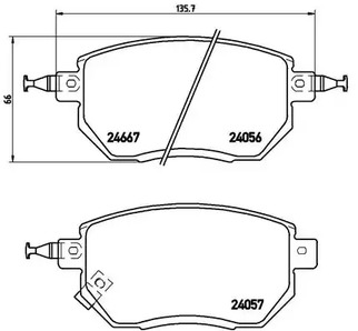 Тормозные колодки BREMBO P 56 051