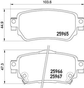Комплект тормозных колодок дискового тормоза BREMBO P 56 098