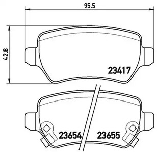 Комплект тормозных колодок дискового тормоза BREMBO P 59 038