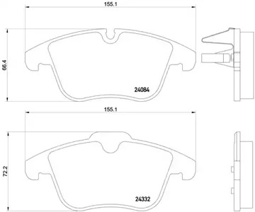 Комплект тормозных колодок дискового тормоза BREMBO P 61 106