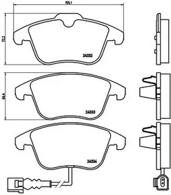 Комплект тормозных колодок дискового тормоза BREMBO P 85 112