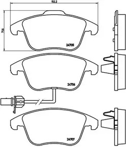 Комплект тормозных колодок дискового тормоза BREMBO P 85 113