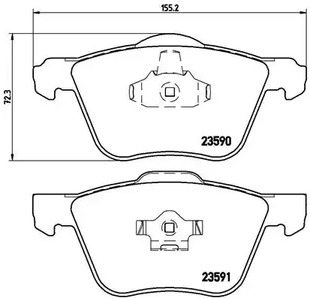 Комплект тормозных колодок дискового тормоза BREMBO P 86 022