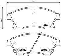 Колодки тормозные дисковые /комплект 4 шт BREMBO P 59 076X
