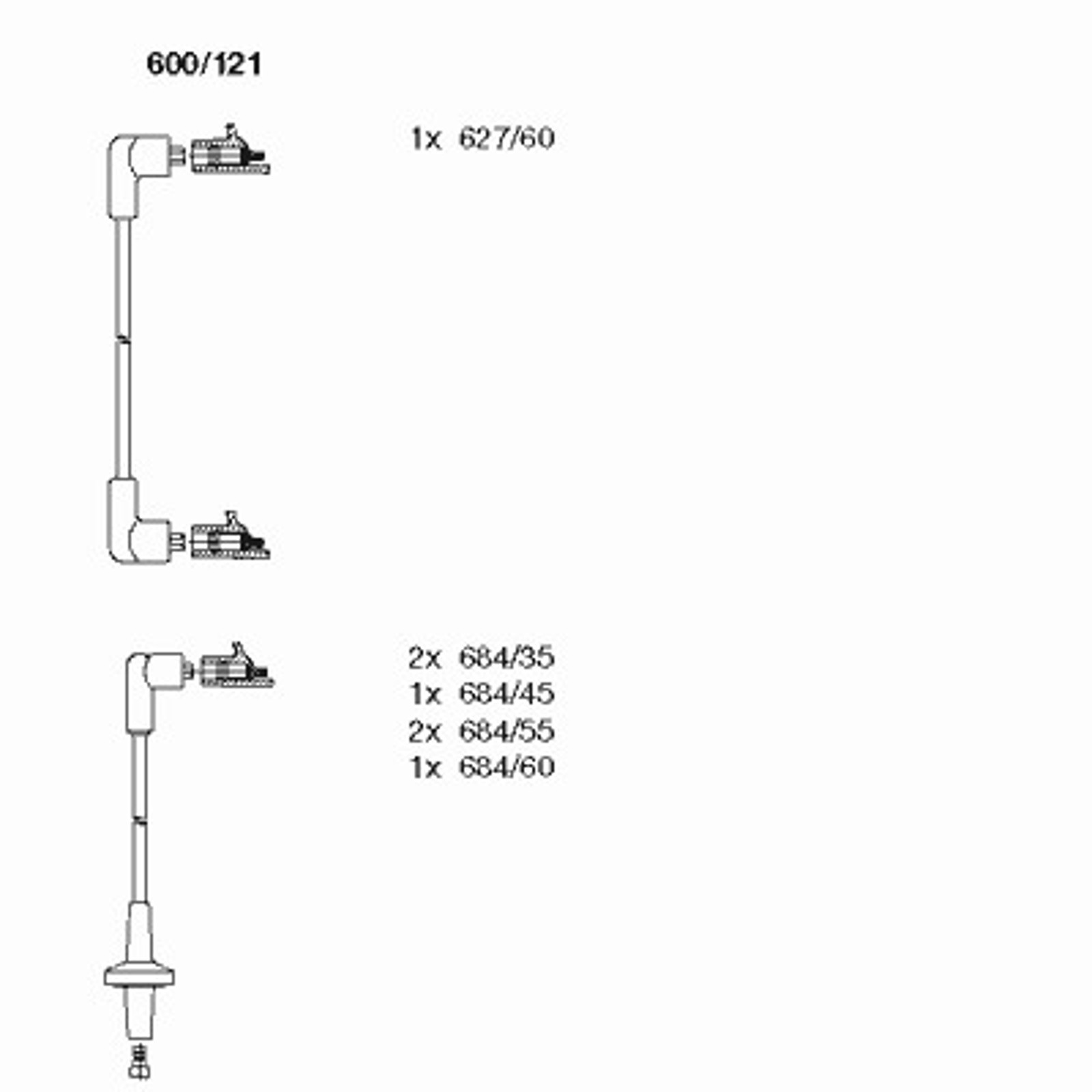 Комплект проводов зажигания BREMI 600/121