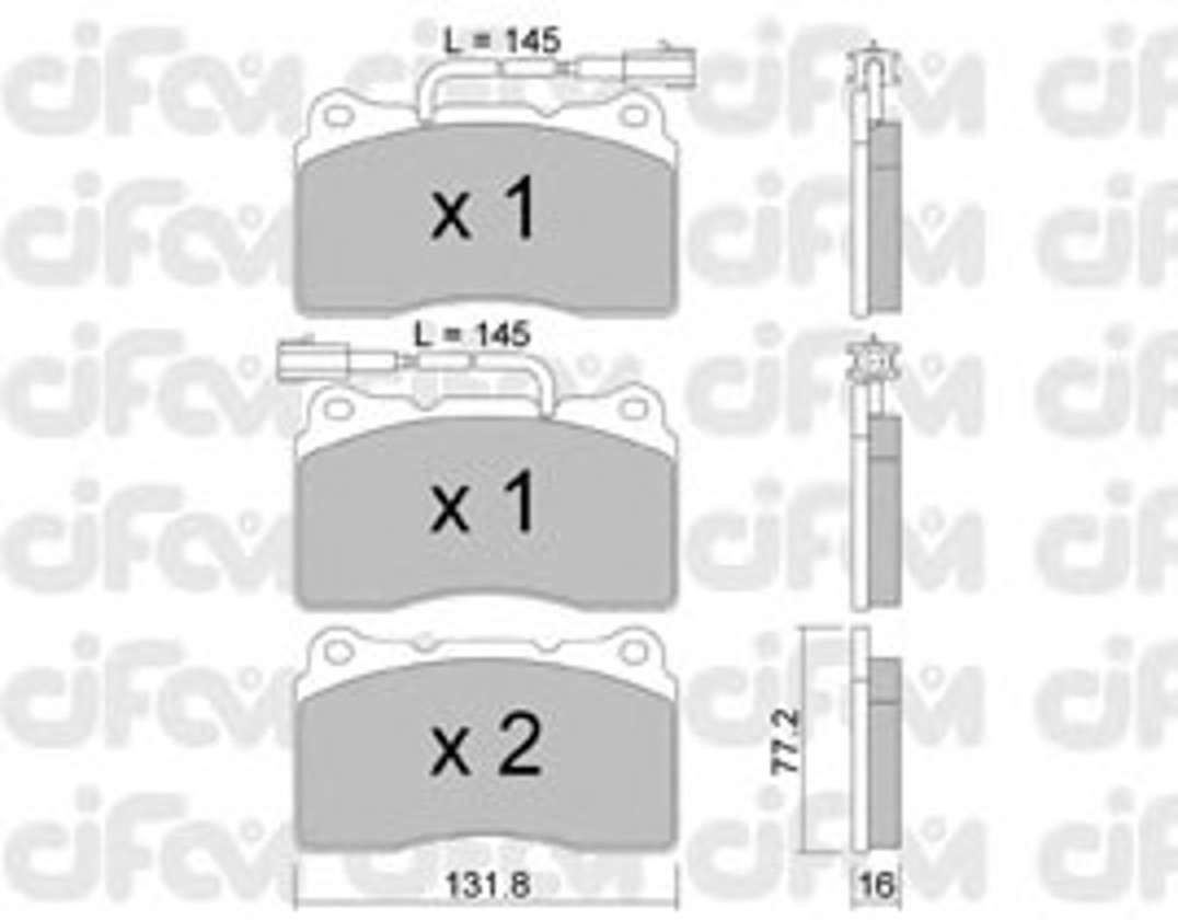 Колодки тормозные дисковые CIFAM 822-288-0