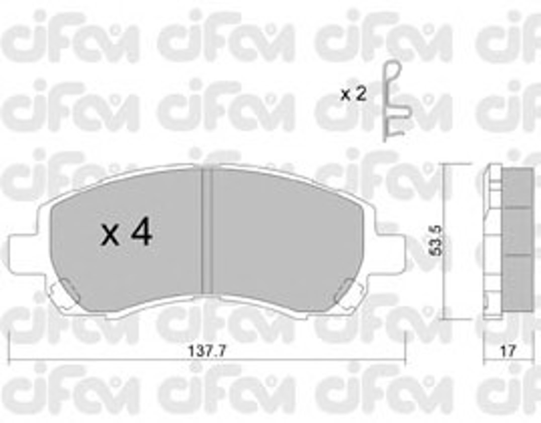 Комплект тормозных колодок дисковый тормоз CIFAM 822-295-0